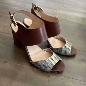 Vince Camuto Block Heel Snake Print